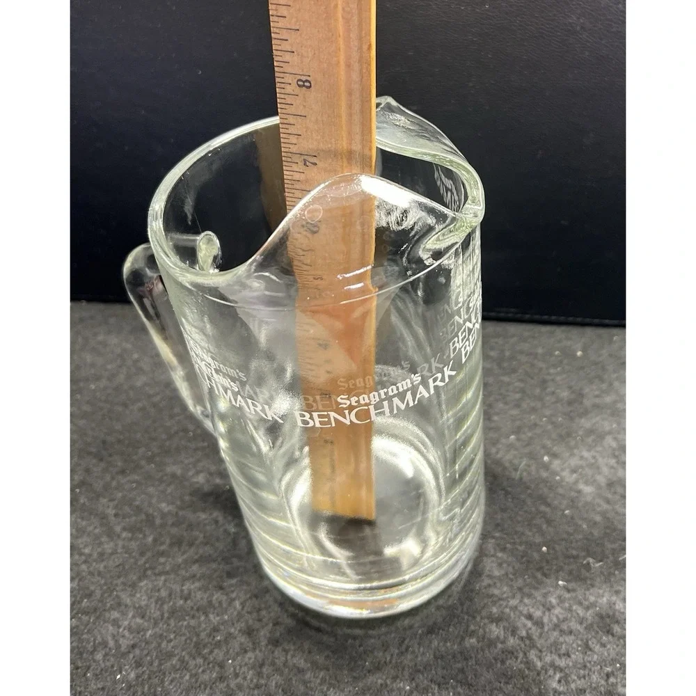 Vintage Clear Glass SEAGRAM's BENCHMARK‎ Pitcher